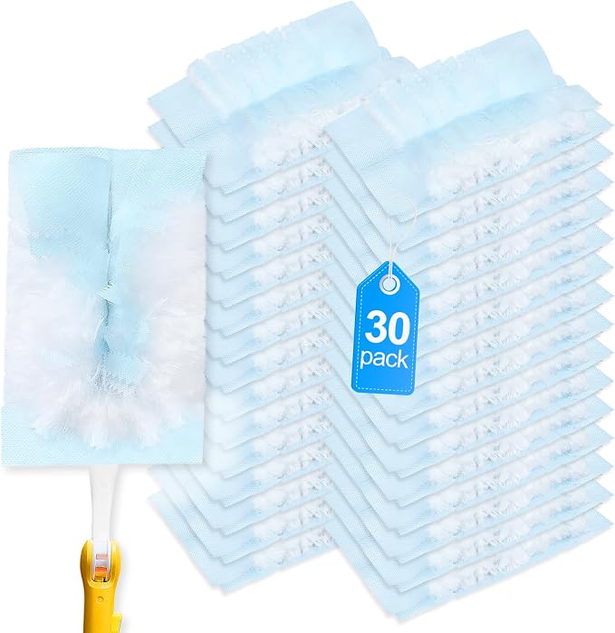 Duster Refill Compatible with Swiffer Hand Duster for Cleaning | Unscented Disposable Heavy Duty Duster Refills for Blinds & Ceiling Fan, Compatible with Swiffer Hand Duster, 30 Pack