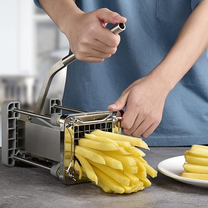 Sopito French Fry Cutter for Potatoes, 1/2 Inch Professional Grade | Durable Stainless Steel, Easy Lever Operation, Fast Cutting, Ideal for Family Meals, Parties and Batch Food Prep