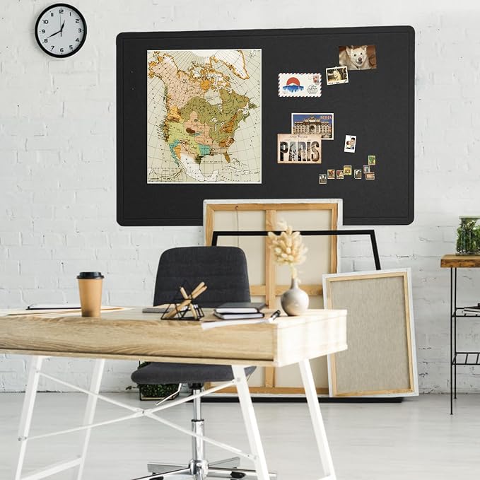 Felt Bulletin Board 72x48 inches, Decorative Pin Board for Home & Office | Cork Board Alternative for Wall with Push Pins, Display Mood Board for Photos, Notes & Reminders