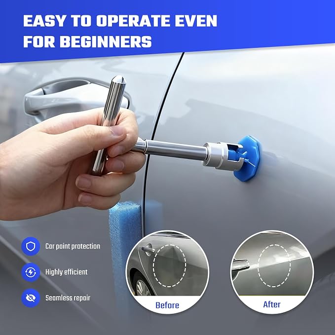 Car Dent Repair Removal Kit Small Paintless Auto Body Puller Remover Tool Tools,28Pcs Dent Pull Kits,Dent Remover Tool for Car Door Dents Hail Damage Refrigerator Dents