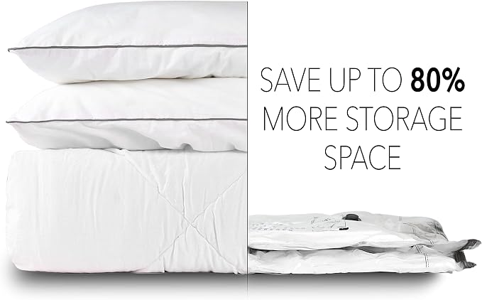 SpaceAid Vacuum Storage Bags, Space Saver Sealer Compression Bags for Comforters, Blankets, Pillows, Bedding, Clothes (Large 3 Pack)