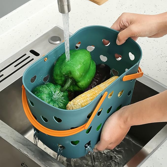 Anyoifax Portable Shower Caddy Tote Plastic Storage Basket with Handle Box Organizer Bin for Bathroom, Pantry, Kitchen, College Dorm, Garage - Blue | Bathroom Caddy Storage Tote Cleaning Supply Caddy for College Dorm, Kitchen, Pantry, Garage