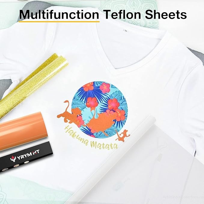 White PTFE Sheet for Heat Press - 3 Pack Non Stick PTFE Sheets 12 x 16 Heat Transfer Paper Reusable Heat Resistant Craft Mat