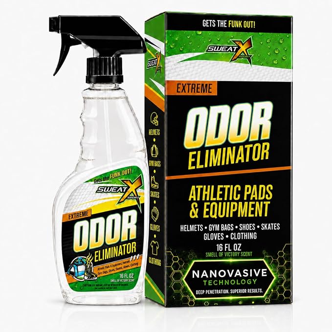 SWEATX Odor Eliminator Spray for Shoes and Clothes, Victory, 16 fl oz | No Wash Multipurpose Deodorizer for Stinky Shoes, Gym Bags and Sports Equipment, Concentrated Non Toxic Formula