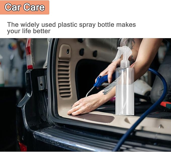 3 Pack 10 oz/300ml Plastic Spray Bottles, BPA-Free Empty Fine Mist Spray Bottles, Leak-Proof Safety Valve Sprayer for Hair, Plants, Cleaning & Pet Care (Not Continuous)