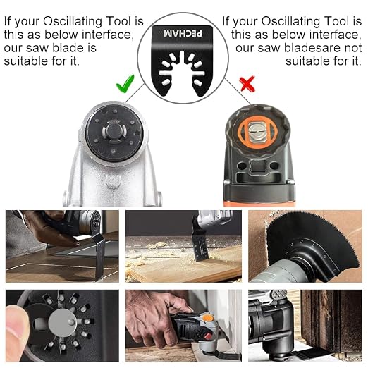 24PCS Universal Wood Metal Oscillating Multitool Quick Release Saw Blades Fit Porter Cable Black & Decker Rockwell Ridgid Ryobi Milwaukee Chicago Craftsman