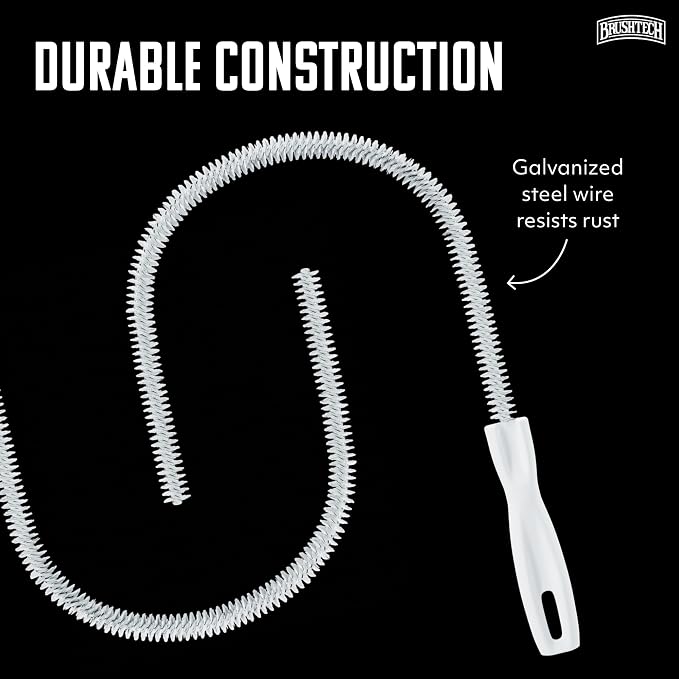 BRUSHTECH – Sink Drain & Overflow Cleaning Brush – White, Set of 2
