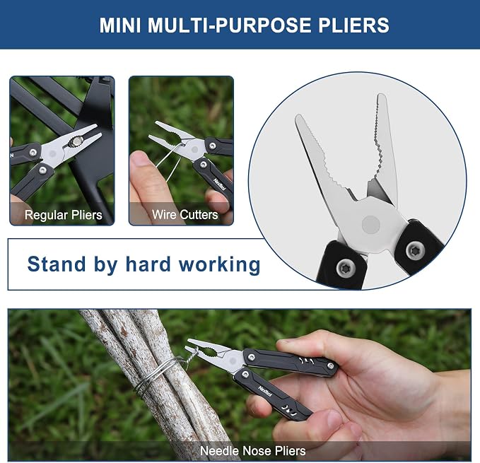 NexTool Mini Sailor Lite Keychain Multitool, Bladeless | 9-in-1 Small Multitool, TSA-Compliant, EDC Tools with SIM Extractor, Mini Scissors, Needle Nose Pliers for Travel, Gifts Idea