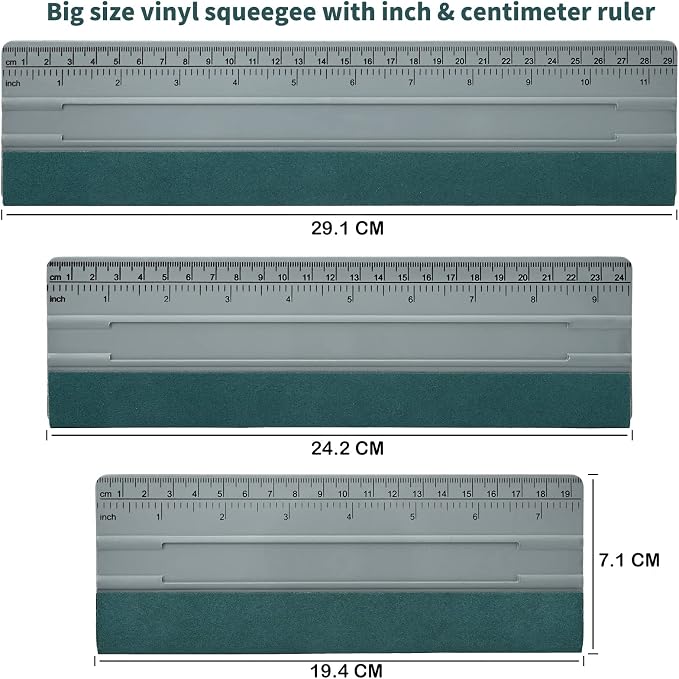 EHDIS Large Vinyl Squeegee Window Tint Tool 3PCS Big Size Felt Edge Wrap Scraper for Vinyl Graphic Decal Car Wrapping Applicator Wallpaper Smoothing (Grey)