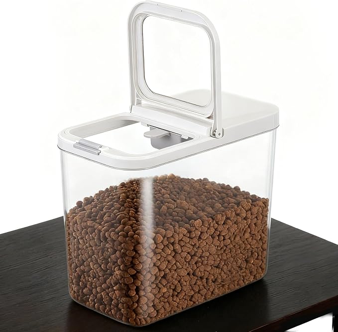YEXEXINM Pet Food Storage Container with Lid & Scooper 10-15lbs/12L Dog Food Storage Container Clear Airtight Cat Food Storage Container BPA Free Dog Treat Container Store Dry Food for Pantry Kitchen