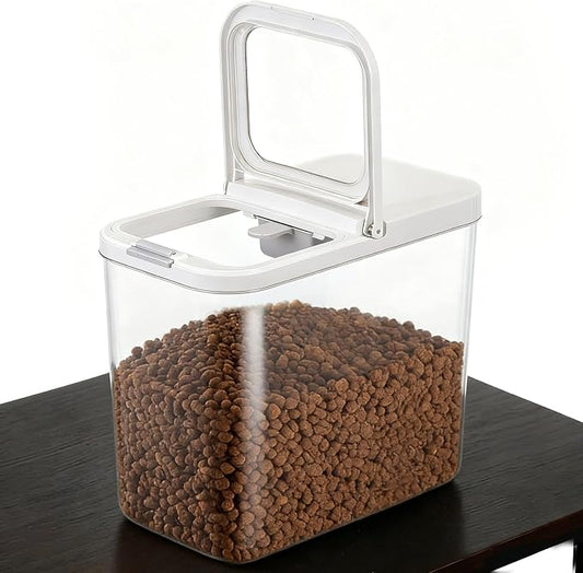 YEXEXINM Pet Food Storage Container with Lid & Scooper 10-15lbs/12L Dog Food Storage Container Clear Airtight Cat Food Storage Container BPA Free Dog Treat Container Store Dry Food for Pantry Kitchen