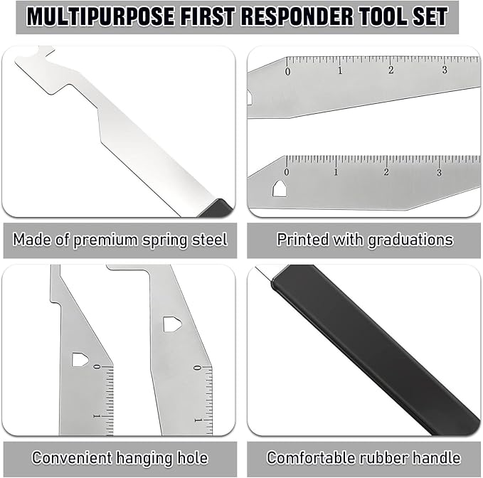 3PCS Multipurpose First Responder Tool, Durable Firefighter Tools | Designed for First Responders & Firefighters for Fire Safety, Rescue, Everyday Use & Training