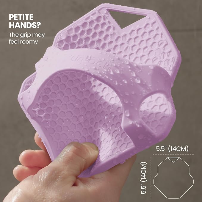Silicone Shower Scrubber for Body – Exfoliating Loofah Alternative, Zinc & Silver-Infused, Hygienic & Gentle for Sensitive Skin, Durable & Long-Lasting Body Scrubber for Women - Purple