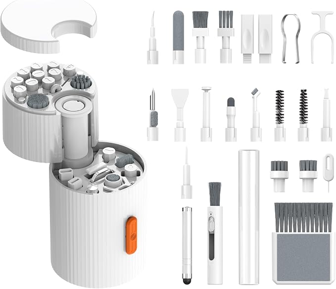 GK GAMAKAY 33 in 1 Multifunctional Cleaning Kit for Electronic Devices | Keyboard Cleaning Brush, Headphones Cleaner Kit for AirPods, Multi-Tool for Cleaning Laptop Earbuds Camera Cellphones (White)