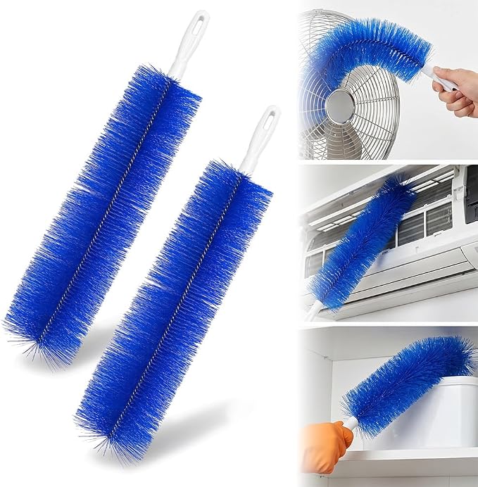 2026 New Bendable Microfiber Head Reusable Dust Remover | Fan Cleaner Brush, Flexible Dusting Brush Tool for Electric Fans Air Conditioning Ceiling Fan Blind Home Car Vents Curtain