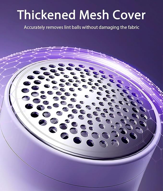 Rechargeable Fabric Shaver,Lint Remover, 3-Speed Sweater Shaver with LED Display, 2 Replaceable Stainless Steel 6-Blade Heads for Clothes, Sweaters, Furniture, Lint Balls and Fabric Pilling