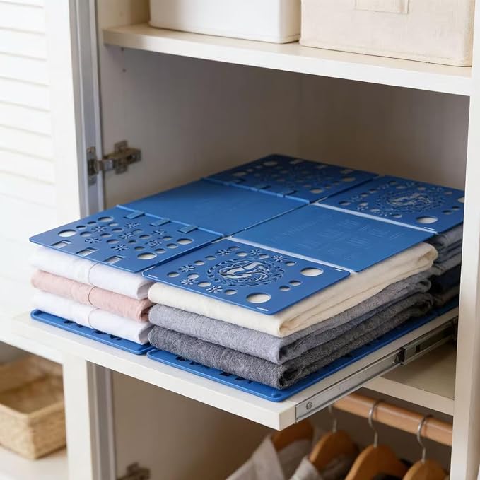 Adult Clothes Folding Board, Blue Plastic Laundry Organizer with Dragon Design, T-Shirt Folder Helper for Fast Folding (BLUE)