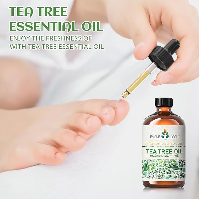 EVOKE OCCU Tea Tree Oil for Skin, Face, Toenail, Hair | Add to Body Wash, Soap, Foot Soak - 118mL / 4 fl.oz