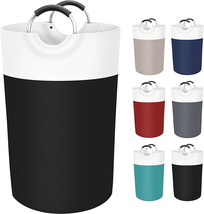 BlissTotes Laundry Basket, Laundry Hamper, Collapsible Laundry Baskets, Dirty Clothes Hamper, Waterproof Laundry Basket with Foam Protected Aluminum Handles for College Dorm, Family 115L (Black) | Collapsible Dirty Clothes Hamper, Foldable Laundry Bag ...