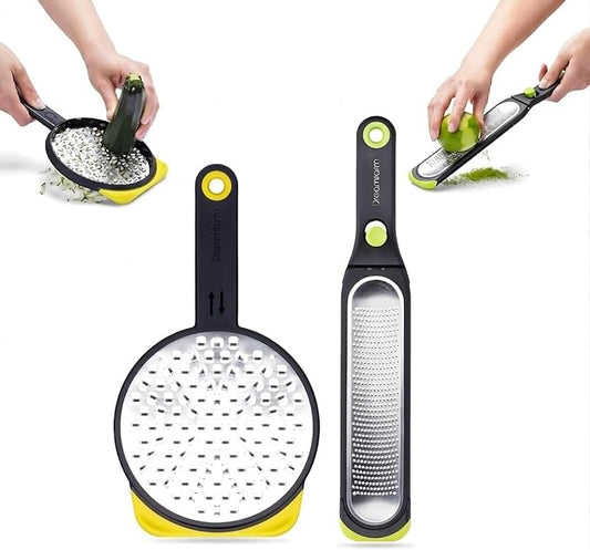 Dreamfarm Grater Set - BlackGreen/Yellow, Set of 2