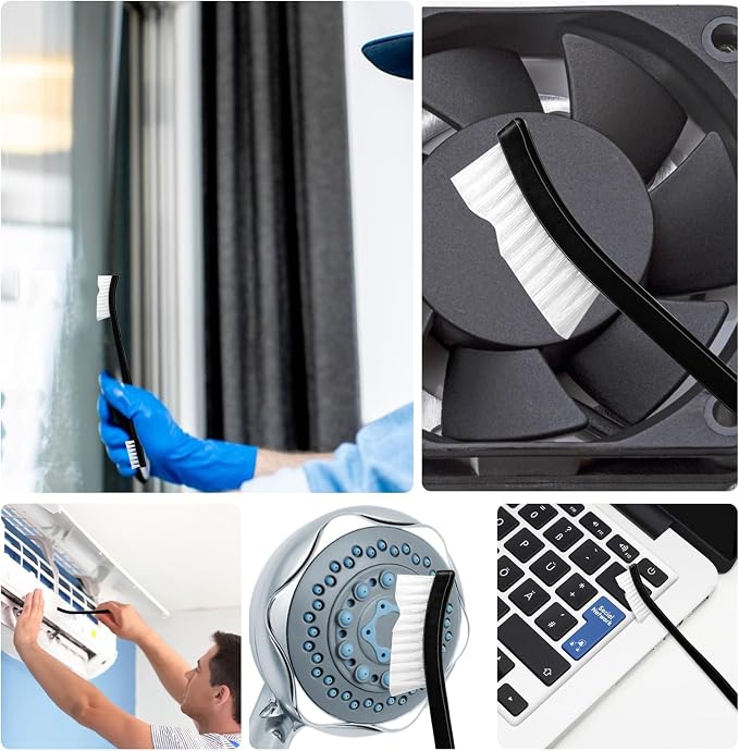 9 Pcs Double-Ended Cleaning Brushes Nylon Small Detailing Crevice Brush Mini Stiff Bristles Brushes All Purpose Cleaning Brush for Detailed Clean Jewelry Cars Kitchen Small Spacesnt