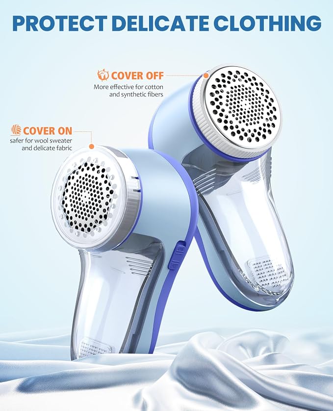 POPCHOSE Fabric Shaver, Lint Shaver with 6-Leaf Blade, Rechargeable | Lint Remover with Type-C Fast Charing Port, Sweater Defuzzer, Clothes Shaver for Couch, Furniture, Blanket, Remove Pilling