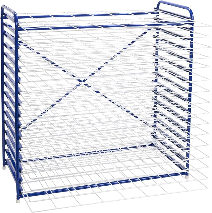 Colorations Art Drying Rack, Classroom Art Supplies, Tabletop or Wall Mount, School Art Drying Racks, Painting Stand, Studios, Homes, or Classrooms, Metal Shelves to Dry Paintings, 26" x 18" x 26" | Tabletop or Wall Mount, Metal Shelves for Paintings, ...