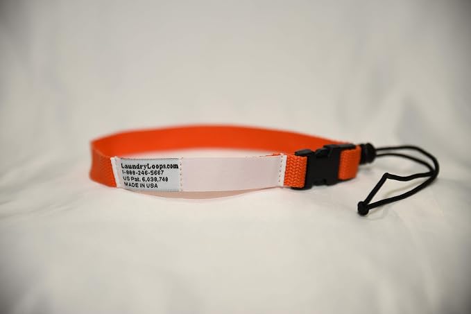Laundry Loop with Sock Snare, Premium Orange Laundering Strap