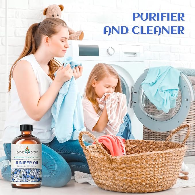 EVOKE OCCU Juniper Berry Essential Oil for Aromatherapy, Diffuser & Skin | Serene Aromatic Ambiance, Gentle Body Massage Blends, Multi-Purpose DIY Blends & Full Space Air Freshening -118ml /4 fl oz