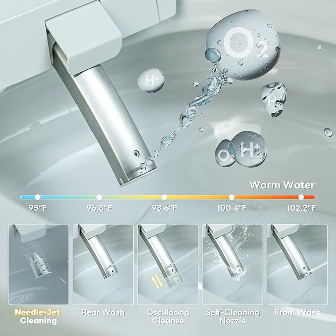 Casta Diva Smart Toilet with Bidet Built in, Auto Open/Close Lid,1000g MaP Flush, Heated Seat & Foam Dispenser, Foot Sensor Auto Flush, Blackout Flush, Bidet Toilet with Tank Built in(CD-K030)