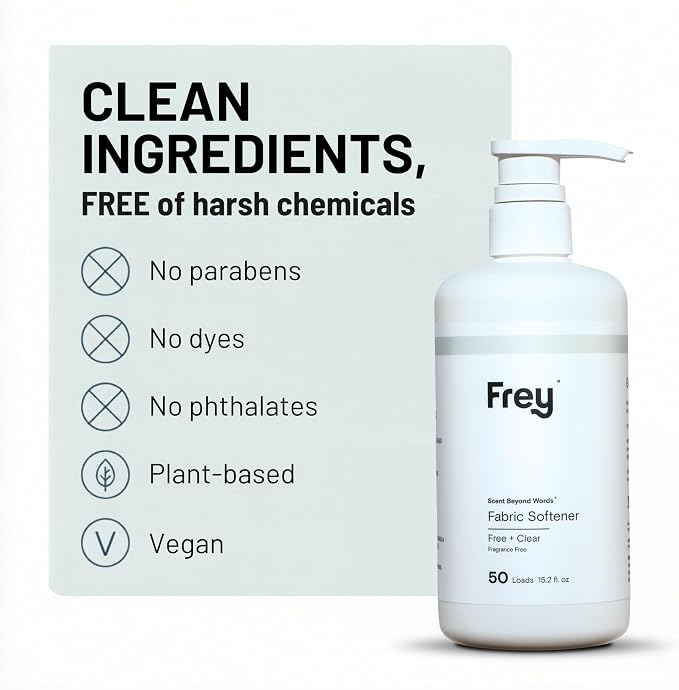 FREY Plant-Powered Fabric Softener, 1-Pack, Fragrance Free