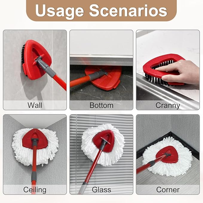 Mop Heads Replacements for Ocedar, Mop Replace Head for O Cedar, Mop Heads for O Cedar, Mop Replace Head for Cedar, Mop Heads for O Cedar Spin Mop Include 2 Mop Refills 2 Scrubber Mop Head 1 Mop Base
