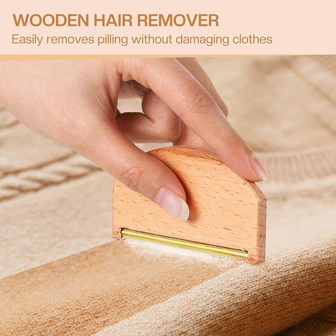 4 Pcs Horsehair Felt Hat Brush Kit with Cleaning Sponge Cowboy Clean Hat Wood Fedora Hat Cleaning Set Baseball Cap Lint Brush Remove Dust for Hair Furniture Suits Clothes(Style C)