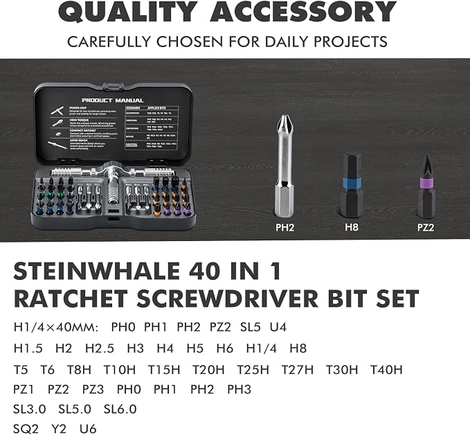 Ratchet Screwdriver Set, magnetic Screwdriver sets, S2 Steel Bits, DIY Combination Flexible Shaft, Suitable for Furniture Assembly, Precision Electrical Appliance Repair, Bicycle Tools