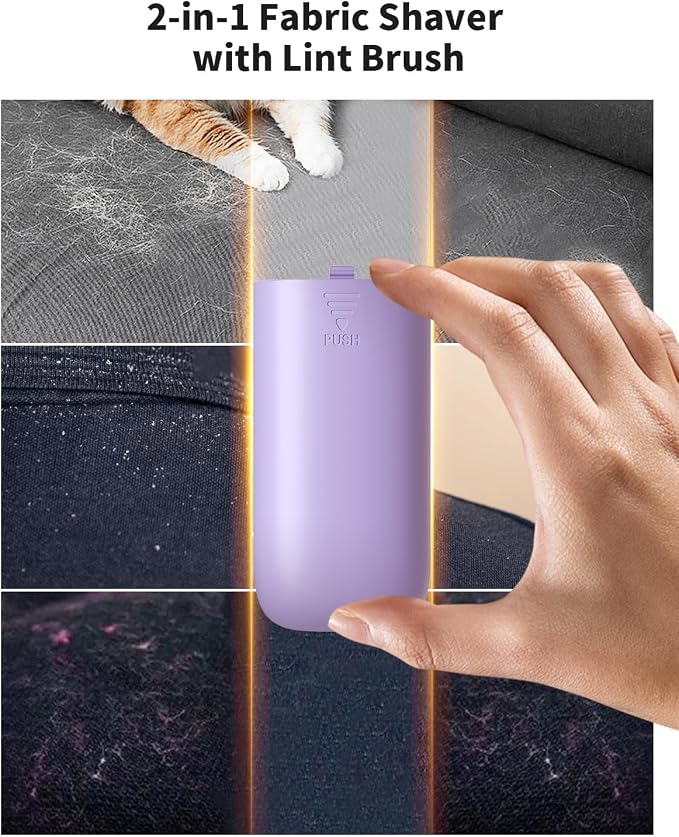 coldSky Fabric Shaver, 𝟮 𝗶𝗻 𝟭 Lint Remover with Brush, 1200mAh Sweater Shaver with Digital Display,3 Speeds Lint Shaver, 6-Leaf Blades Lint Remover for Clothes, Sofa, Bedding,Purple | Digital Display, 3 Speeds, 6-Leaf Blades, 1200mAh Rechargeable L...