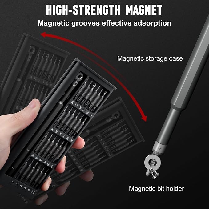 Precision Screwdriver Set for Electronic Repair 60 in 1 | Small Screwdriver Set, Magnetic Repair Tool Kit for Laptop, iPhone, Cell Phone, PC, MacBook, Computer, PS5, Glasses, Watch