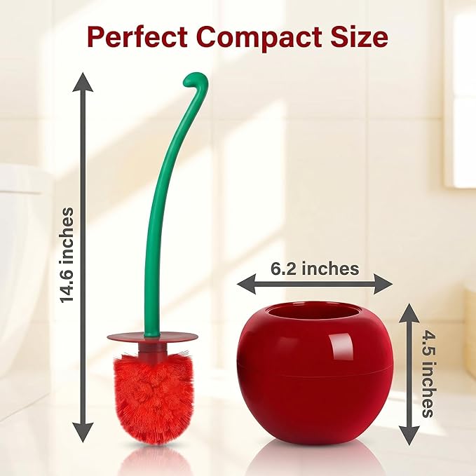 Toilet Bowl Brush with Holder Set: 360°Under Rim Toilet Scrubber 2pcs for Daily Home Cleaning-removes 99% of Stains in 30 Seconds with Zero Residue