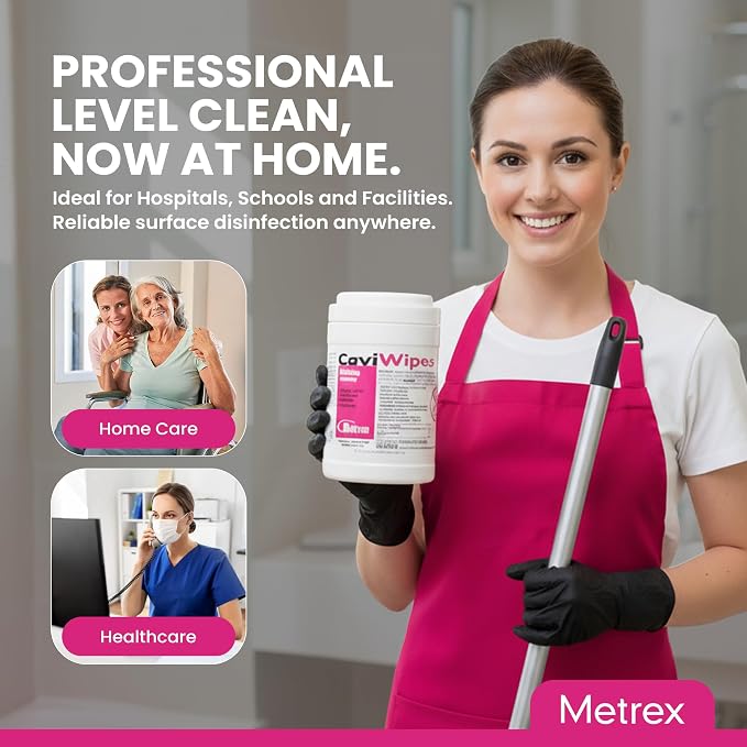 Metrex CaviWipes Germicidal Antibacterial Disinfecting Wipes – EPA-Registered, with CaviCide – Kills Bacteria, Viruses & Fungi – Hospital-Grade Medical & Dental – 160 Count, 12- Pack (Case)