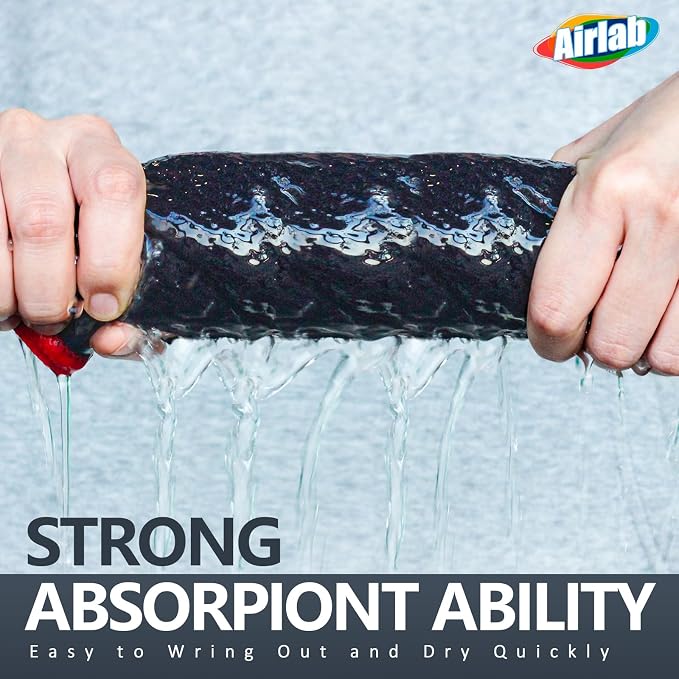 Airlab Glass Polishing Cloth Streak Free Miracle Cleaning Cloth Lint Free Microfiber Cleaning Rags for Glasses Kitchen Dish Mirrors Easy Clean, Pack of 6,12 x 12 Inches, Grey-red