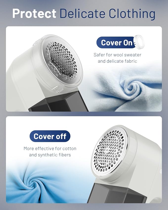 BEAUTURAL Fabric Shaver, Rechargeable Lint Remover with Digital LED Display | Electric Portable Sweater Defuzzer with 3 Speeds , 6 Leaf Blades, Remove Pilling for Clothes, Furniture, Couch, Blanket