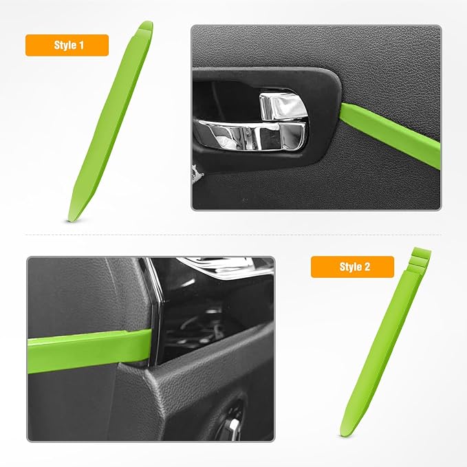 GOOACC 5PCS Auto Trim Removal Tool Kit No-Scratch | Removal Tool Kit for Car Audio Dash Panel Window Molding Fastener Remover Tool Kit-Green