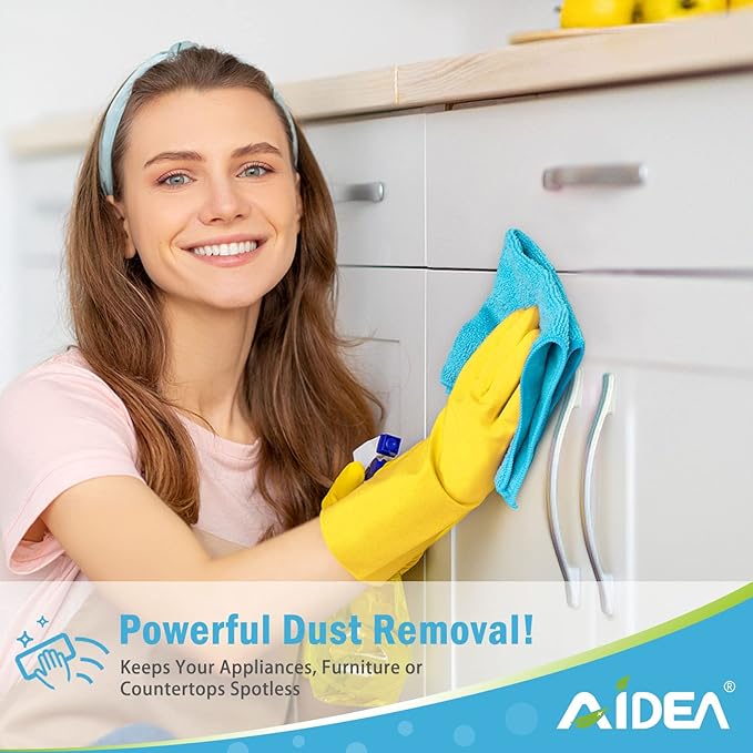 AIDEA Microfiber Cleaning Cloth-100PK, Soft Microfiber Towels for Cars, Absorbent Cleaning Rags, Lint-Free Streak-Free Wash Cloths for House, Kitchen, Window(12in.x12in)