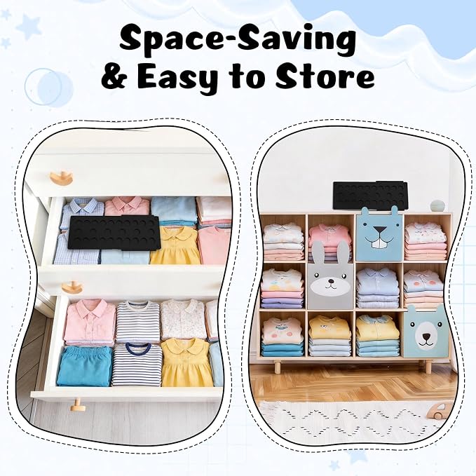 Kids Shirt Folding Board Perfect Size 15.75"x18.9" for Children Black | Child-Size Only