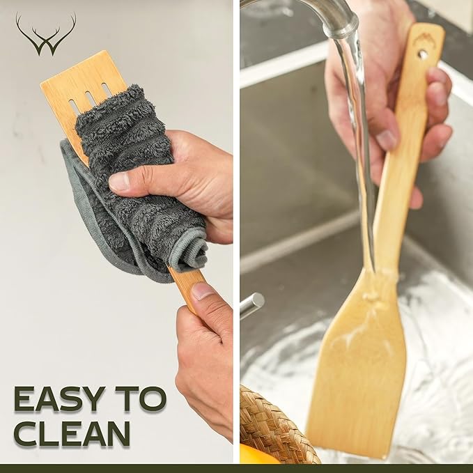 Nightmare Wooden Spoons for Cooking Before Christmas - Wooden Utensil Set with Spatulas & Spoons, Heat-Resistant, Eco-Friendly Kitchen Utensils for Non-Stick Cookware