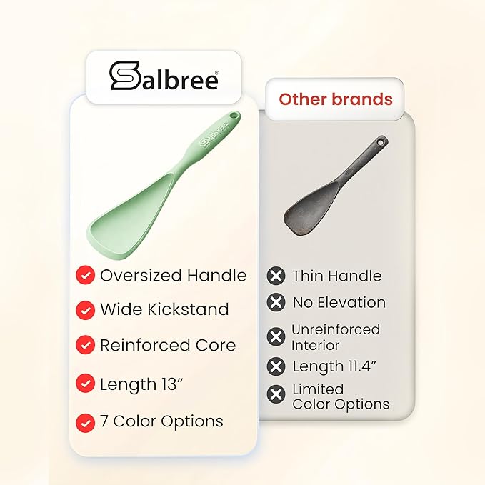 Silicone Spoon Spatula for Cooking - Multifunction Scoop Spatula Spoonula - Heat Resistant Cooking Spoon for Nonstick Cookware - Large Silicone Kitchen Spoon - Seamless Design (Mint,1pc)