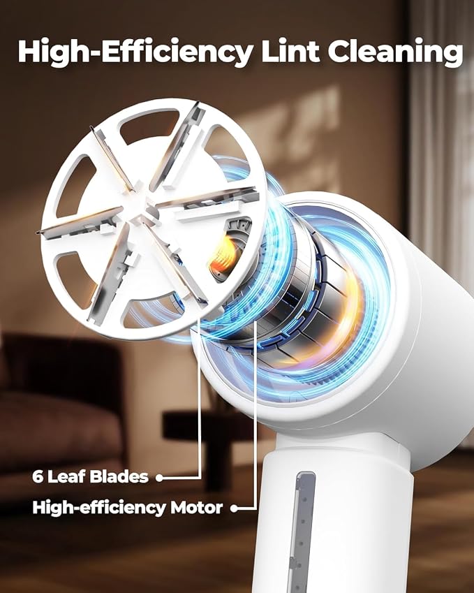 Fabric Shaver, Electric Lint Remover, Sweater Shavers to Remove Pilling with 3 Speeds, 6 Leaf Blade, LED Display & Type-C Rechargeable, Removes Fuzz, Pills for Clothes, Couch, Furniture