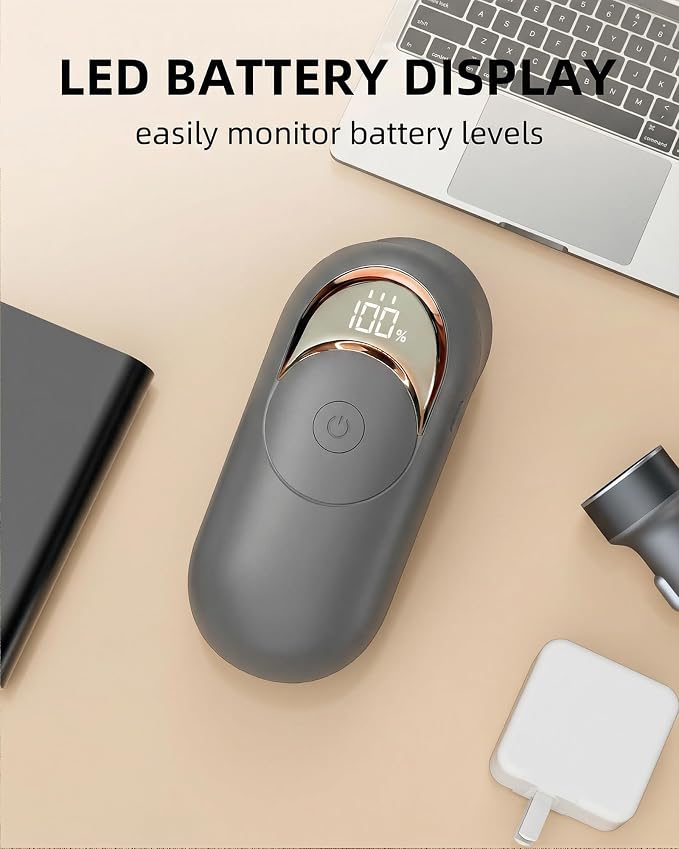 Fabric Shaver Lint Remover for Clothes, Portable Sweater Defuzzer | Rechargeable with LED Display, 3 Speeds, 2 Extra 6-Blade Heads, Removes Lint, Fuzz Fabric Pills from Clothing and Fabrics