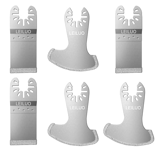 Multi Tool Grout Removal Blade 6 Pcs Diamond Oscillating Multitool Blades Compatible with DeWalt Makita and More