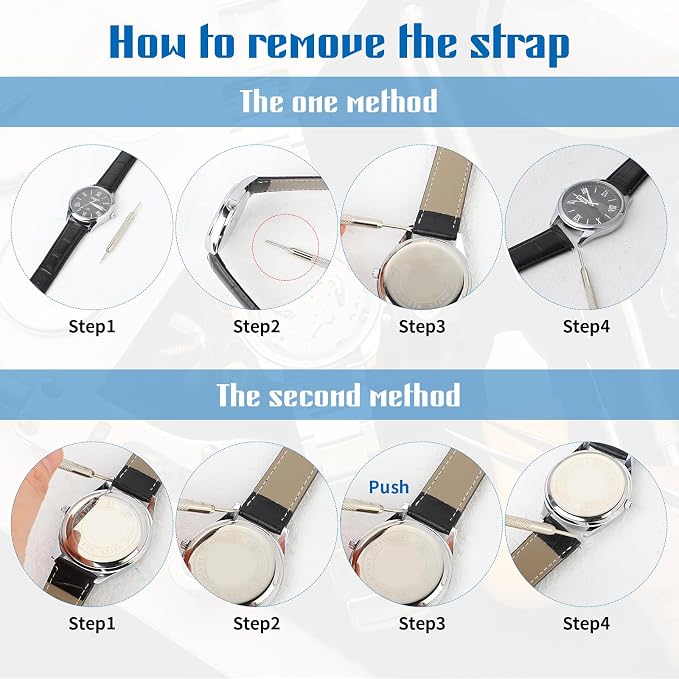 Professional Watch Pins Removal Tool，3 Pack Stainless Steel Double-Ended Watch Spring Bar Tool Watch Band Adjustment Tool Kit for Watch Repair Fix Replacement Sizing