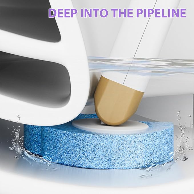 Toilet Brush Handle Kit, Toilet Wand Brush Head Disc, Disposable Toilet Bowl Cleaner Wand, Easy to Install for Bathroom Cleaning (Blue and Purple 36 Pieces Replacement Head)